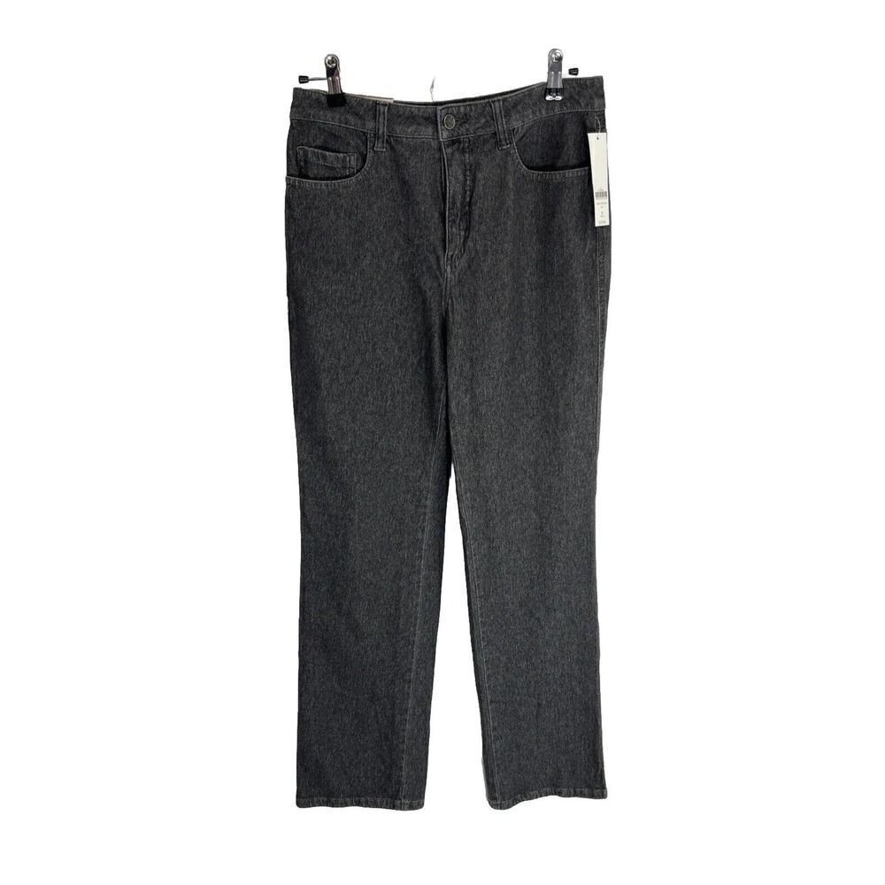 Coldwater Creek Black Jeans Classic Straight Knit Denim Light‎ Wash 8